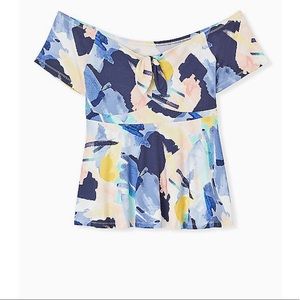 Torrid peplum off shoulder tee